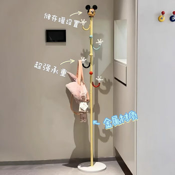 New Floor-Standing Cartoon Internet Celebrity Mickey Coat Rack Room Entrance Storage Clothes Rack Internet Celebrity Cream Style Clothes Rack