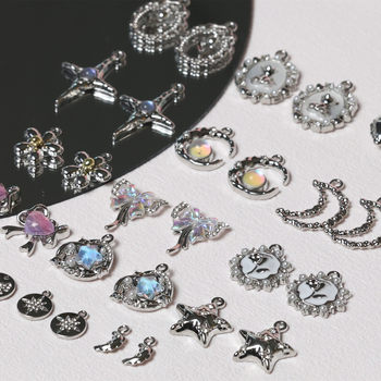 Y2 Sweet Cool Ins Style Love Bow Pendant DIY Handmade Necklace Bracelet Pendant Alloy Jewelry Accessories