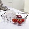 Stainless Steel Draining Basket Retractable Pool Draining Rack Draining Bowl and Dish Rack Fruit and Vegetable Basket Washing Basket Sink Storage Rack