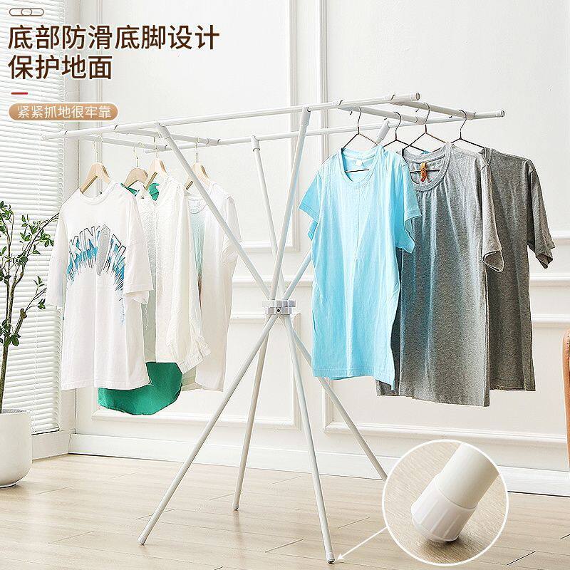 Foldable Floor-Standing Clothes Drying Rack for Home Use, Suitable for Bedroom and Balcony, Retractable and Invisible Indoor Clothes Rack