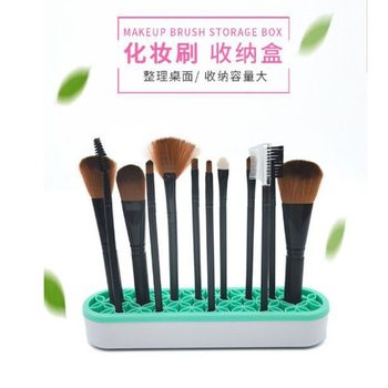 Cross-Border Amazon Popular Silicone Storage Makeup Brush Storage Box Lipstick Tool Storage Rack Multi-Function