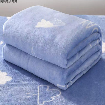 Flannel Blanket Plus Velvet Coral Velvet Sheets Nap Thin Blanket Air-Conditioned Dormitory Single Blanket