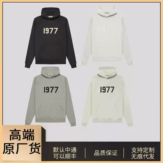 High-End Original Essentials Line Fashion Brand High Street Loose Fit Fleece-Lined 1977 Sweatshirt Oversized Couple's Hoodie