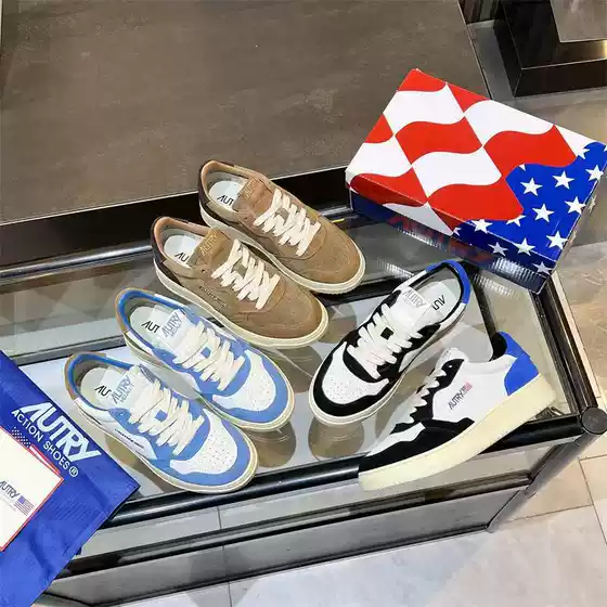 2025 New Autry White Sneakers Genuine Leather Unisex Korean Style Suede Low-Top Casual Skate Shoes