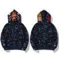 Blue blue tiger head double hat jacket