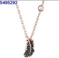 Rose gold small feather necklace