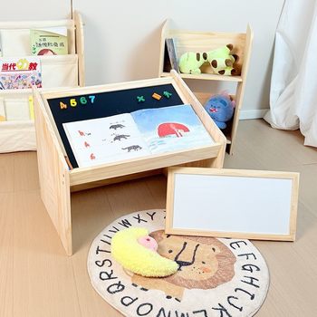 Cross-Border Solid Wood Reading Stand Double-Sided Magnetic Drawing Board Family Children's Desktop Writing Drawing Board Picture Book Stand Two-In-One