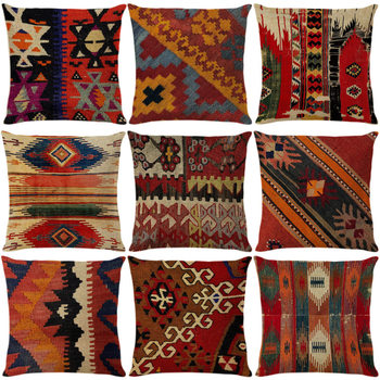 Bohemian Side Sleeping Pillowcase Linen Multi-Color Striped Print Home Decoration Cushion Ethnic Style Cross-Border