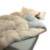 Simple one-sided milk velvet bed four-piece set water-washed cotton coral velvet padded bed sheet quilt cover three-piece set winter wholesale