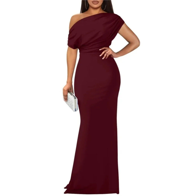 Elegant French Style Off Shoulder Bodycon Dress Summer Collection Slim Fit Chic Design Perfect for Parties and Events
