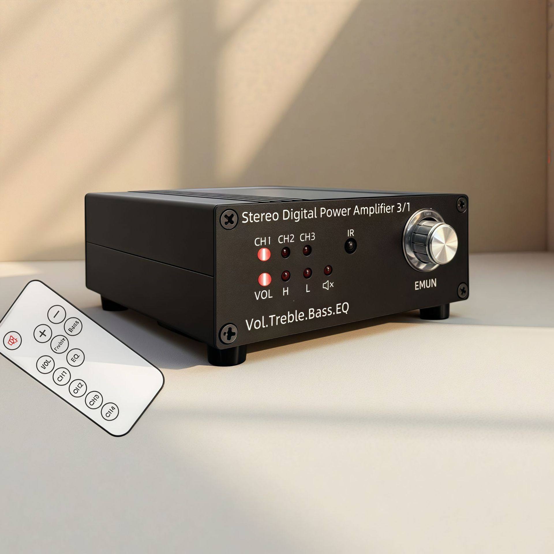 Tpa3116 Stereo Digital Power Amplifier Support Eq Mode High and Low Tone Settings 3-Way Rca Input Remote Control