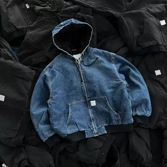 in stock Heavy Retro J130 American Style Hooded Middle Washed Old Canvas Cotton Jacket Coat Unisex