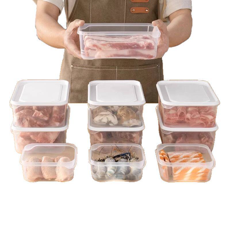 Refrigerator Frozen Meat Preservation Box Kitchen Food Preparation Packaging Resistant to Freezing Plastic Box Rectangular Food Grade Storage Sealed Box