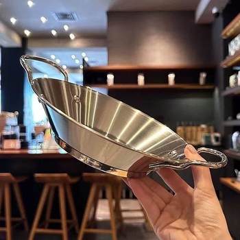 Cross-Border Export of Stainless Steel Seafood Rice Pots, Plates, Creative Dry Pots, Household Pots, Restaurant Commercial Tableware