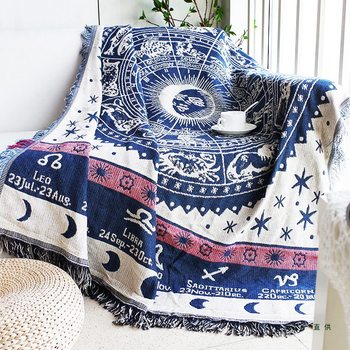 Living Room Sofa Blanket American Blanket Thread Blanket Bedroom Blanket Sofa Cover Cotton Thread Mediterranean Style Full Cover