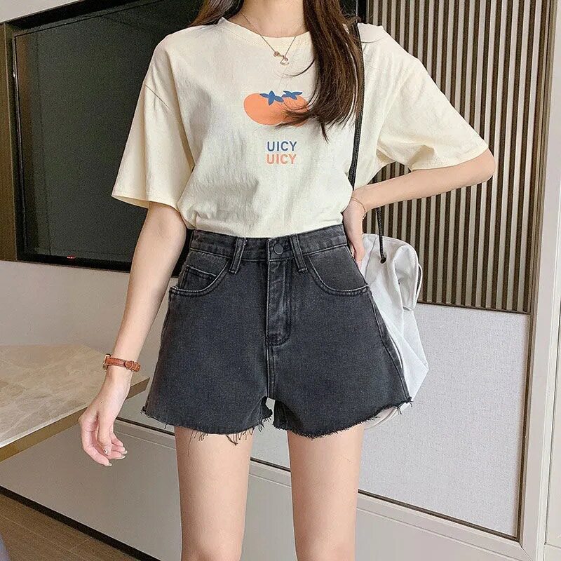 High Waisted Wide Leg Denim Shorts for Women Chic Korean Style Slim Fit Summer Fashion Low MOQ Ready to Ship