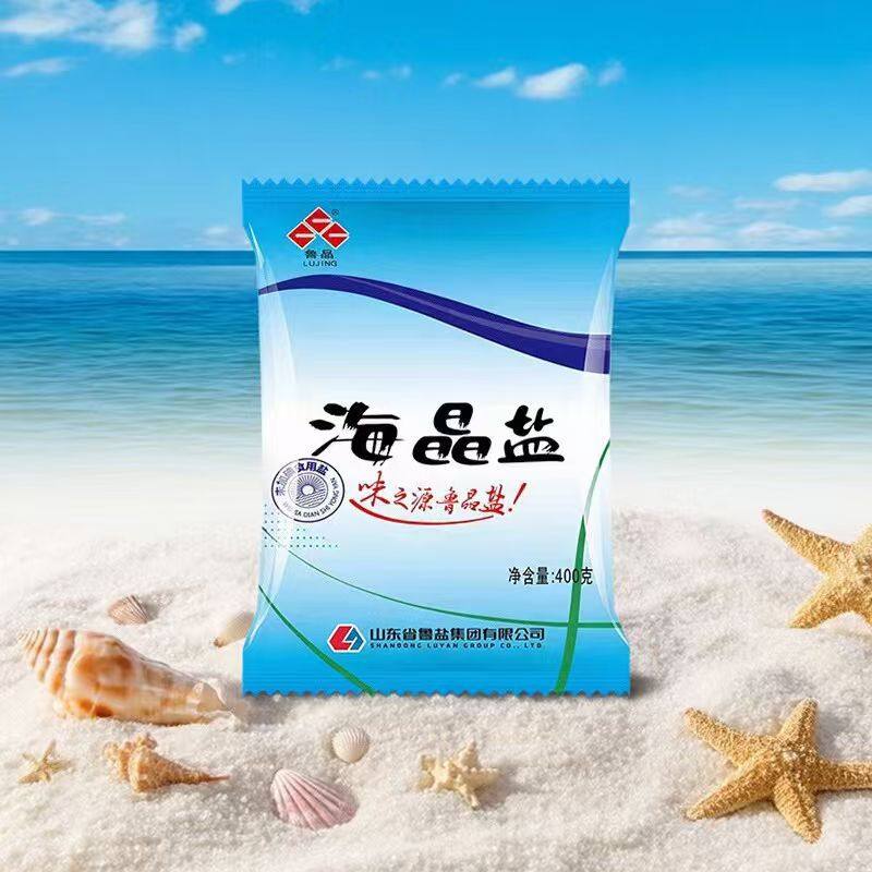 State-Owned Enterprise Produces Lu Jing Sea Salt, Iodine-Free Edible Salt 400g, Does Not Contain Anti-Caking Agent, Natural Sun-Dried Sea Salt Seasoning