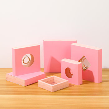 Transparent Pe Film Display Box with Paper Sleeve Suspended Packaging Box Matching Gift Bag Jewelry Ring Box in Stock