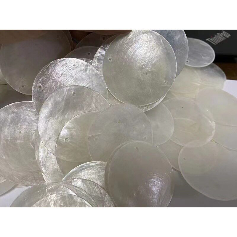 Mica Flakes Natural Shell Shell Wind Chime Mother-Of-Pearl Decorative Pieces Lamps Mirror Shell Wedding Disc Painting Accessories Wholesale