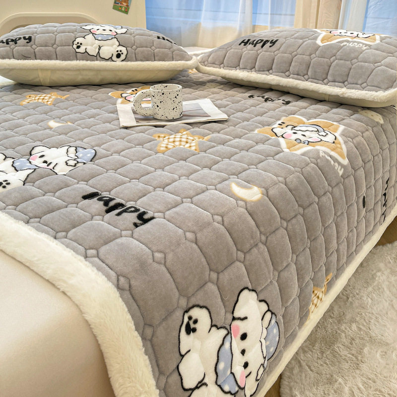 Class a Milk Velvet Mattress Winter Thickeneded Baby Velvet Soft Cushion Dormitory Warm Mattress Fleece-Lined Quilted Bed Sheetss