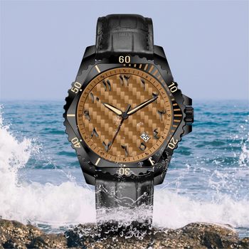Foreign Trade Arabic Font Waterproof Men's Watch Leather Strap Quartz Watch Tk Aliexpress Dropshipping Large Dial
