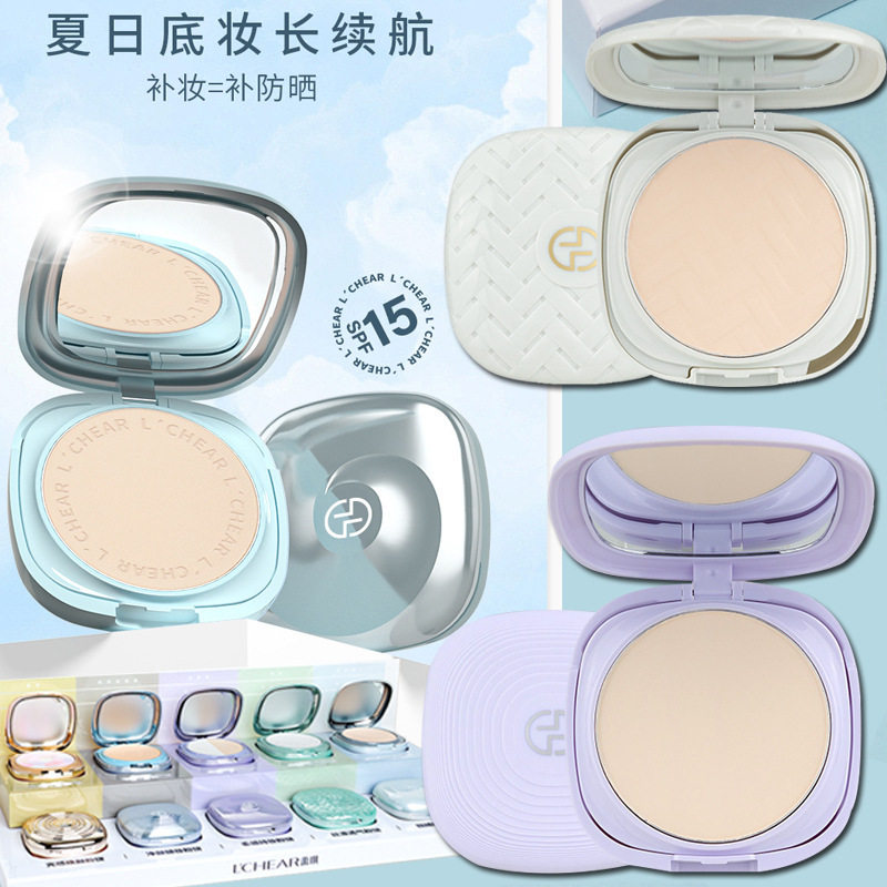 Leiqi Sunscreen Makeup Powder Cake Powder Makeup Powder Cake Women's Lasting Oil Control Waterproof Concealer No Makeup Cool Leo