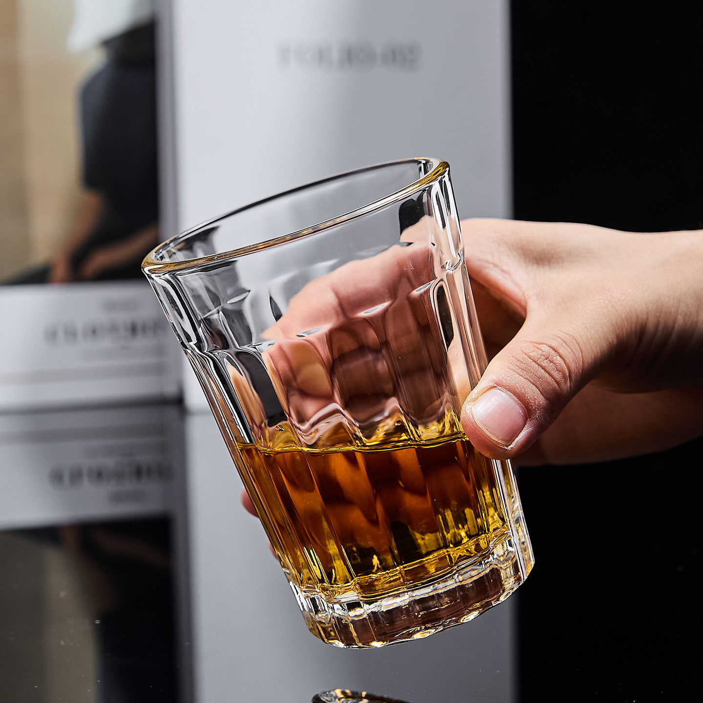 Libby European-Style Heat-Resistant Glass Water Cup Tea Cup Creative Striped Western Restaurant Juice Cup Thickened Ktv Beer Cup