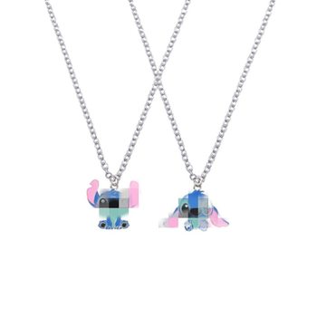 Good friend cartoon Playful cute big ear stitch men and women couple necklace personality hip hop pendant sweater chain