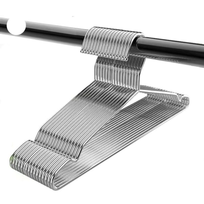 Stainless Steel Clothes Hanger Solid Clothes Rack Household Wholesale Drying Stainless Steel Adult Children's Clothes Hanging Ditch Wet and Dry