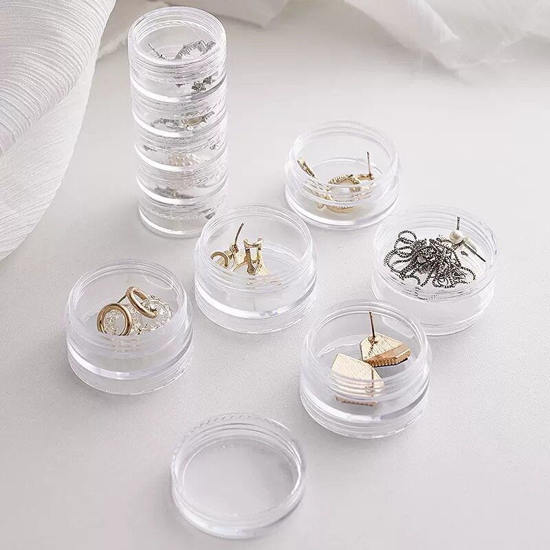 Exquisite Superposition Jewelry Storage Box Multi-Layer Ring Necklace Earrings Portable Transparent Jewelry Box Nail Art Finishing Box