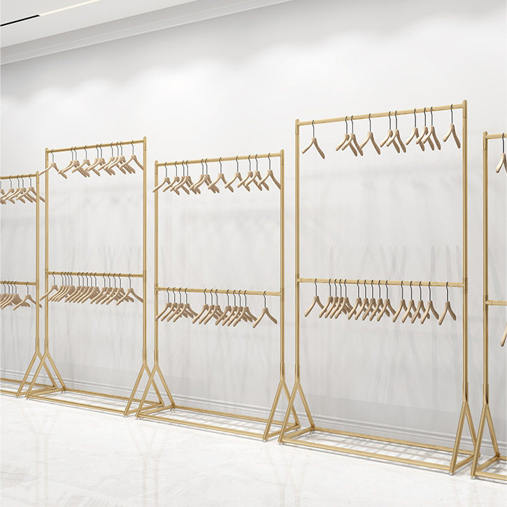 Double-layer hanger suit cheongsam floor photography building clothing rack children's clothing shelf clothing store display rack wholesale