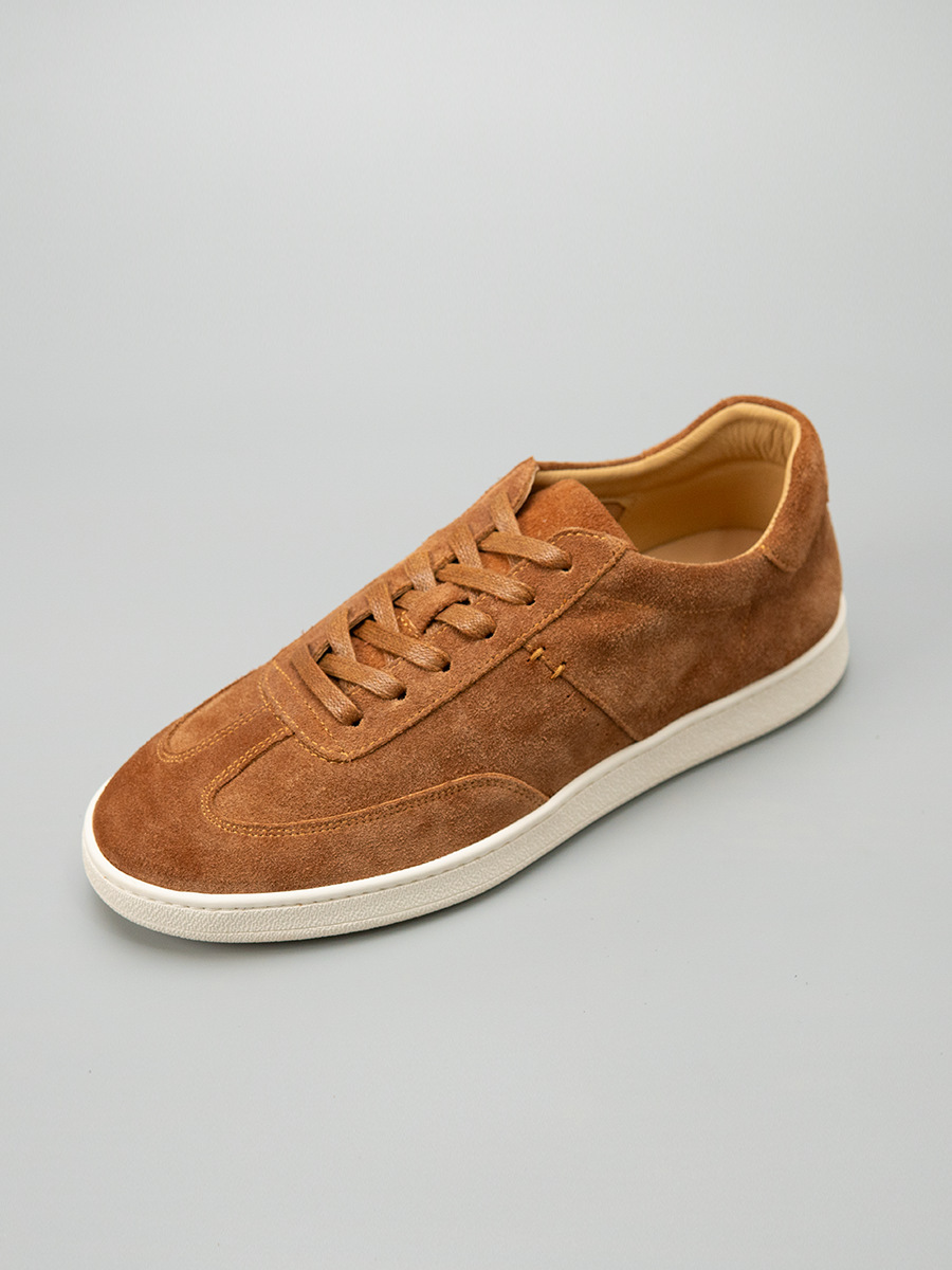 Giày sneaker nam da thật phong cách retro, form ôm chân, dễ phối đồ — Màu nâu, màu đen, Màu xanh dương