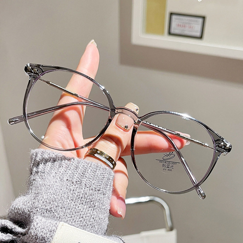 2024 net red plain and fashionable glasses frame tr90 anti-blue light flat lens anti-radiation glasses 01257