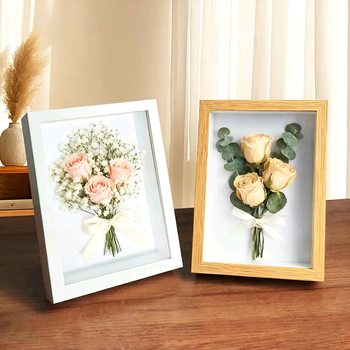 Dried Flower Photo Frame Stone Shell DIY Hollow Stereo Specimen Plant Clay Framed Table Picture Frame Stereo Decoration
