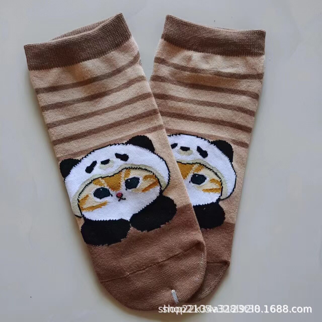 日单mofusand鲨鱼猫库存炸虾猫系列外贸出口女卡通棉袜短袜可爱袜