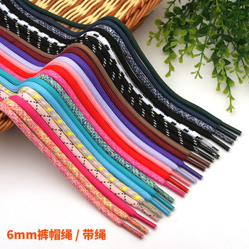 Factory Spot 6mm black color round rope clothing accessories pants rope waist rope sweater hat rope round mobile phone lanyard