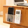 Remote Control Storage Box Wall-Mounted Double-Compartment Rechargeable Mobile Phone Holder Without Punching and Partitioned Transparent Bedside Storage Rack