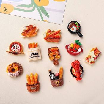 Cute Cartoon Bread Magnetic Stickers Mini European Bread Refrigerator Stickers Baking Memo Stickers Magnetic Decorative Magnets
