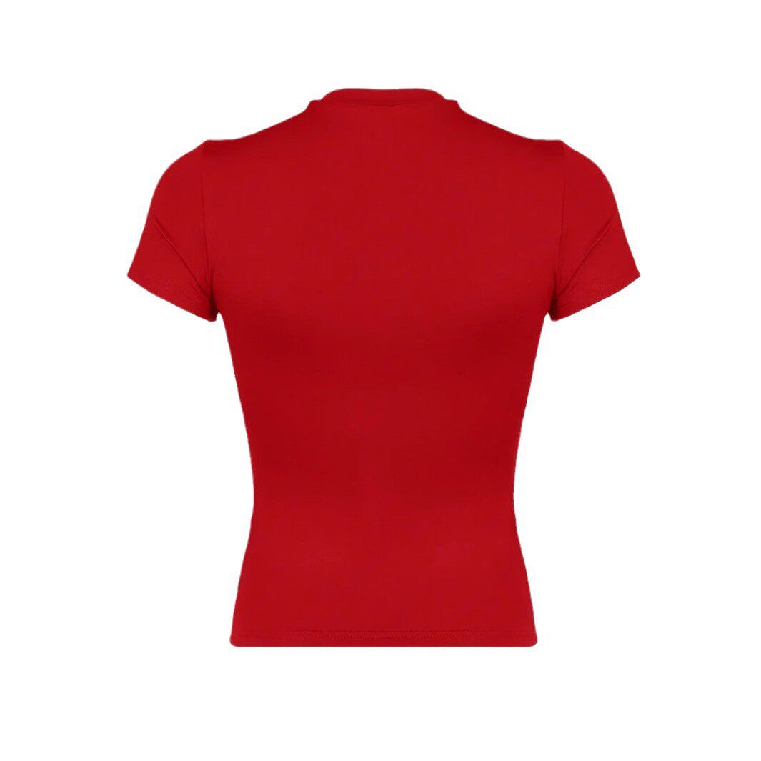 Red Casual T Shirt Womens Fashion Versatile Style Spring Summer Collection Wholesale Available
