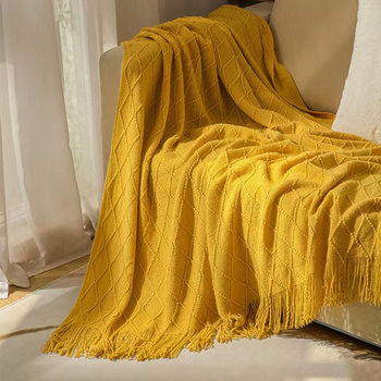 G5Zins Knitted Blanket Sofa Blanket Shawl Blanket Bedside Blanket B&B Bedside Towel Cover Blanket Nap Blanket Bed Blanket