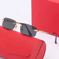 Cross-Border Frameless Kajia Sunglasses for Men and Women, European and American Fashion Trendy Small Square Frame Sunglasses, Personalized Optical Glasses