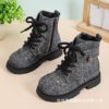 Girls' Shoes, Leather Shoes, Export Kidsren's Boots, Boys' Shoes, Boots, Short Boots, Wholesale 2025 Autumn and Winter Singles