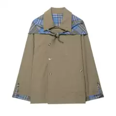 Cross-Border Export Women's Clothing 2025 Autum European and American Style Reversible Plaid Scarf Decorative Jacket Jacket for Women A67995
