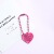 【Розово-красное】 Сердечко из сплава Love Heart + цепочка из бисера