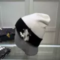 White hat with black brim