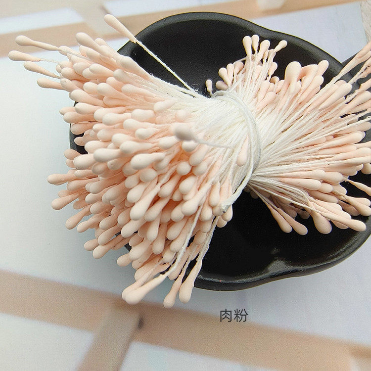 批发韩版手工DIY头饰发饰高仿真花蕊材料2mm哑光圆火柴头花心花蕊