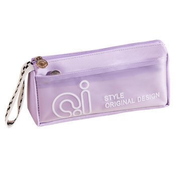 Maillard Black and White Checkered Japanese-Style Pencil Case Student Frosted Double-Layer Large-Capacity Stationery Bag Storage Zipper Type