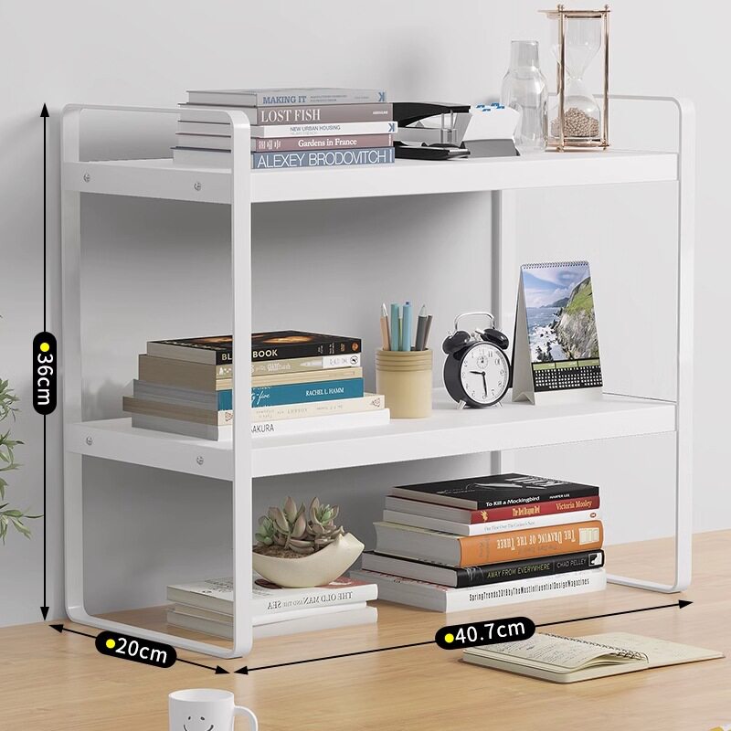 铁艺桌上书架学生宿舍收纳架子办公桌面置物架多层木置物架小书架