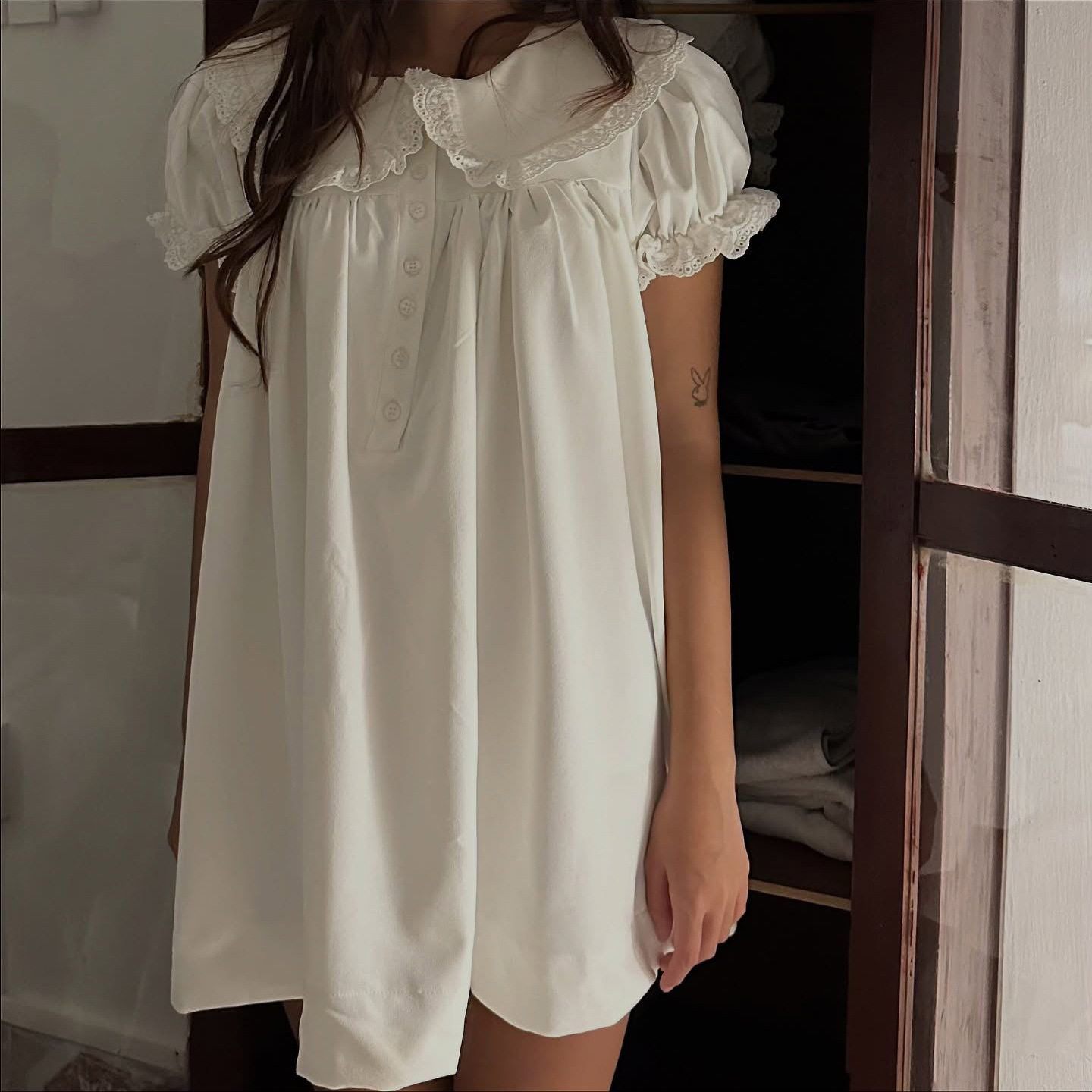 Summer Womens Dress Elegant Fit Versatile Style Puff Sleeves Ruffle Hem Casual or Party Wear Wholesale Available