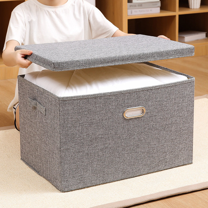 Clothes Storage Box, Thickened, Foldable, Large Capacity, Household Storage Box, Fabric with Lid, Drawer-Type Wardrobe Storage Box